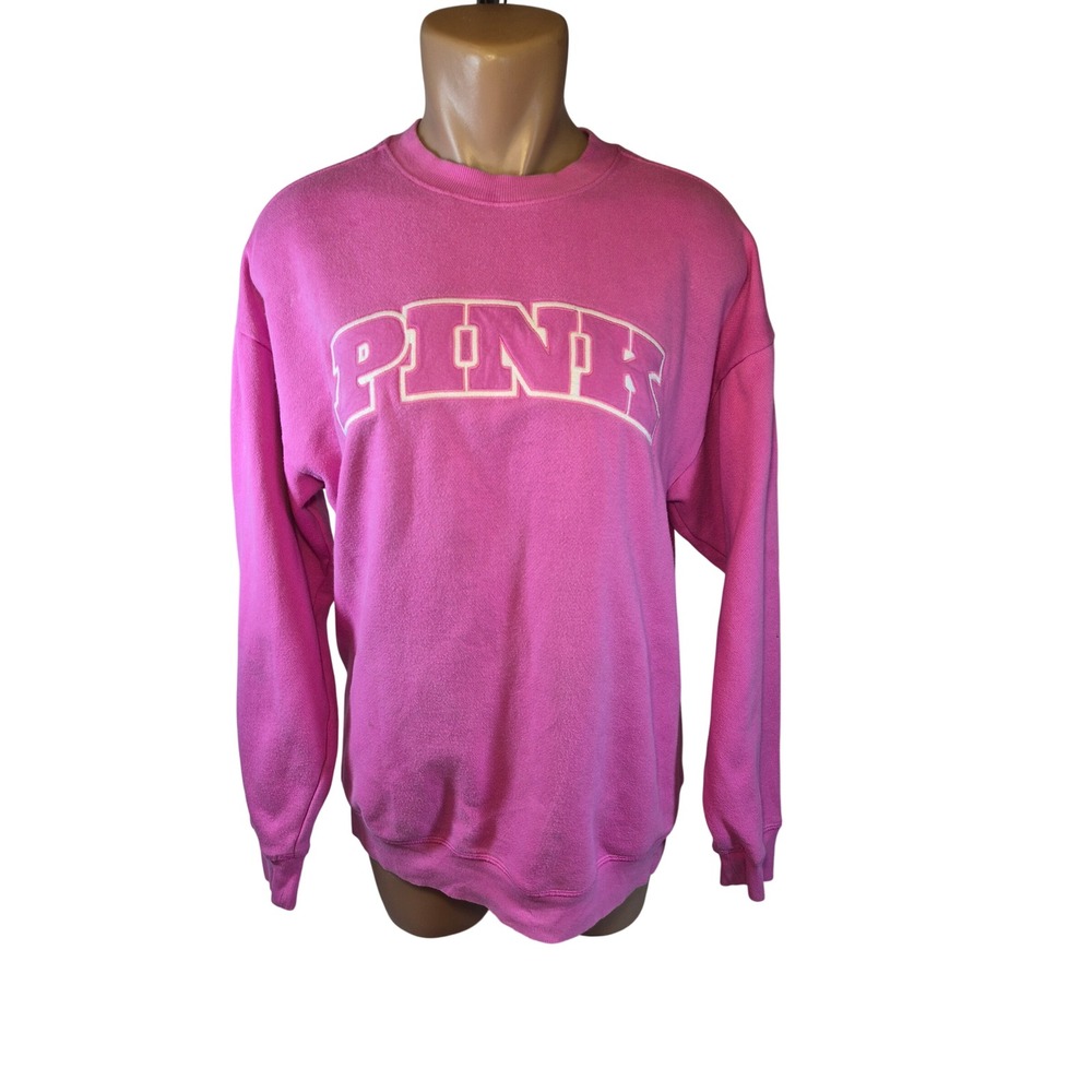 Victoria's Secret PINK Crew Neck Sweatshirt Oversized Logo Barbiecore Girly XS